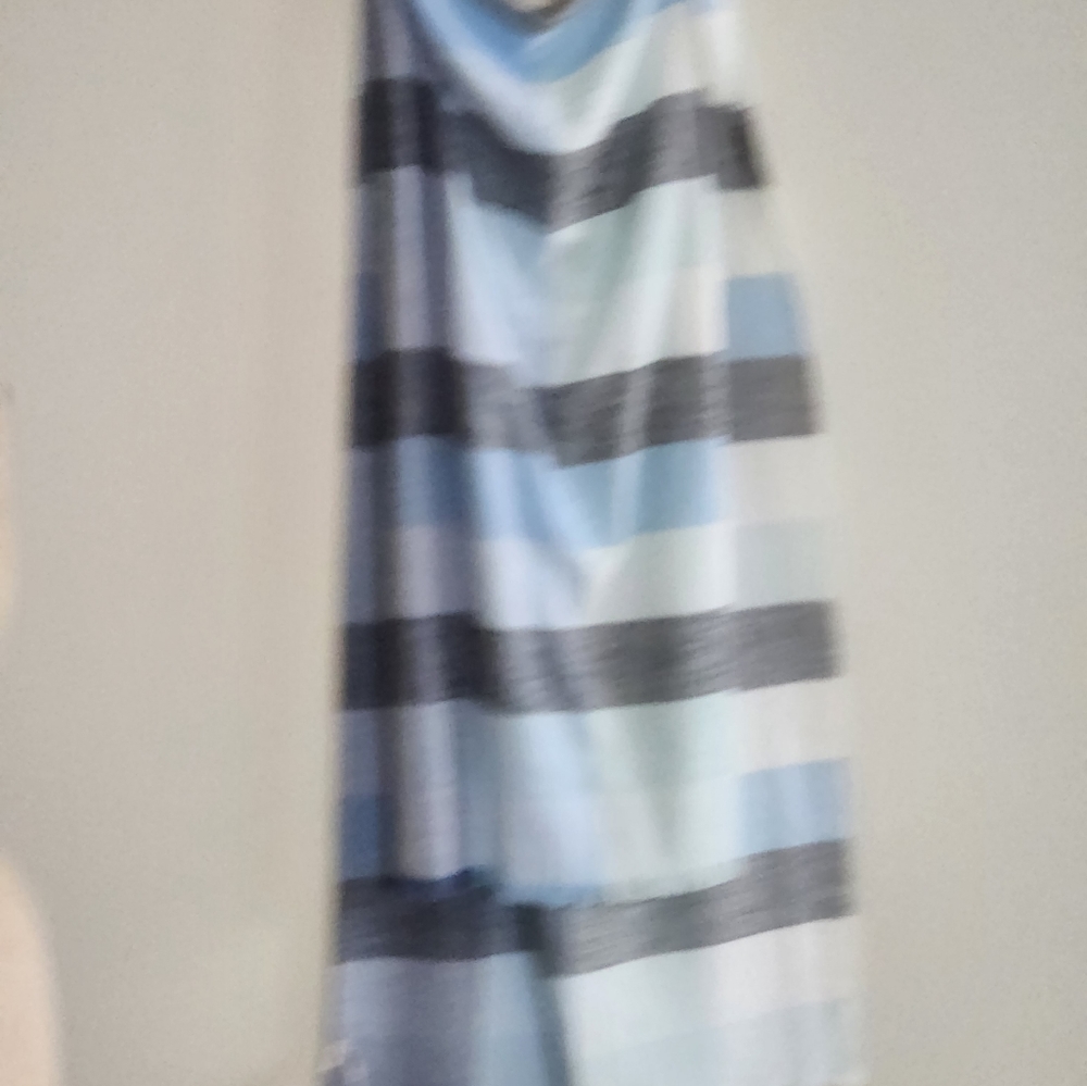 Gap Blue Plaid Pattern Long Scraf - image 5